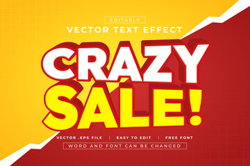 Fototapeta premium Crazy Sale vector editable text effect