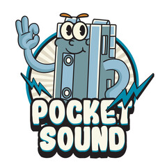 Vector Illustration of Cassette Mascot with Retro Mascot Illustration Available for Logo Badge