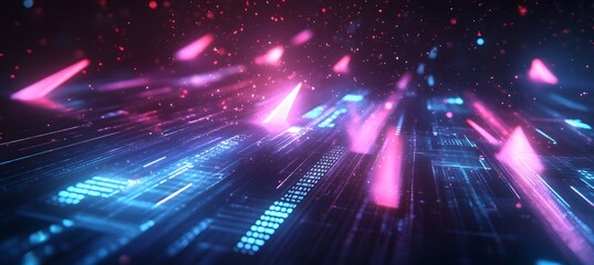 Fototapeta premium A blue background with arrows pointing upwards, representing stock market growth or business success in the financial industry graph show upward trends, symbolizing positive progress,