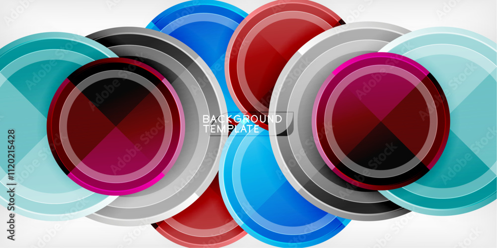 Poster Minimal geometric abstract background. Circle triangle design
