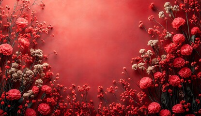 Red and White Flower Arrangement.
