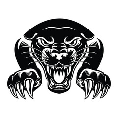 A silhouette panther head logo 