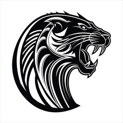 A silhouette panther head logo 