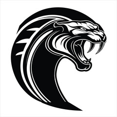 A silhouette panther head logo 