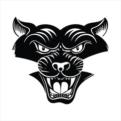 A silhouette panther head logo 