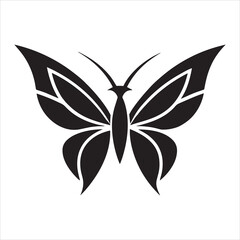 A silhouette butterfly illustration logo