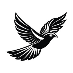  A silhouette flying bird logo