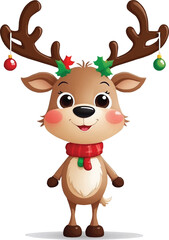 Fototapeta premium Christmas Cute Reindeer clipart