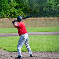 Obraz premium Baseball players playing the sport they love at a small stadium of the minor leagues