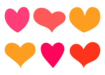 Set of beautiful multicolored hearts. Symbol of love. Vector illustration for Valentine's Day.