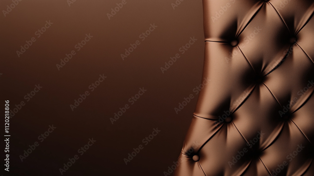 Poster brown tufted upholstery with deep button detailing creating an elegant and luxurious atmosphere in a