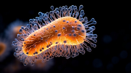 Macro shot of a single bacterial spore