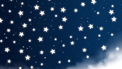 Stars shine on blue night winter background