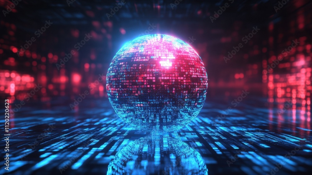 Aufkleber gradient sphere glowing in seamless transition of colors futuristic and abstract design perfect for 