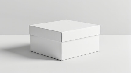 Fototapeta premium Blank White Square Gift Box Packaging Mockup Design Template