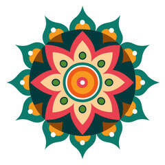 Symmetrical Indian Mandala Vector Design.