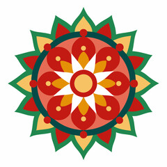 Symmetrical Indian Mandala Vector Design.