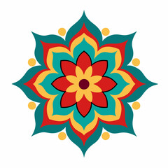 Symmetrical Indian Mandala Vector Design.