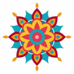Symmetrical Indian Mandala Vector Design.