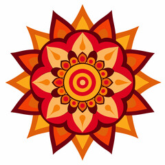 Symmetrical Indian Mandala Vector Design.