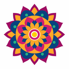 Symmetrical Indian Mandala Vector Design.