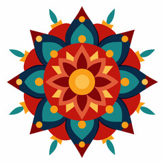 Symmetrical Indian Mandala Vector Design.