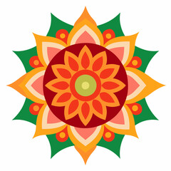 Symmetrical Indian Mandala Vector Design.