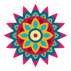 Symmetrical Indian Mandala Vector Design.