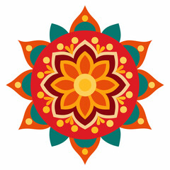 Symmetrical Indian Mandala Vector Design.