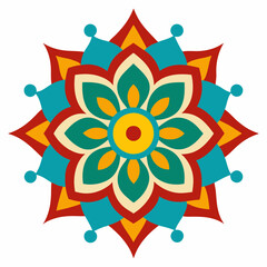 Symmetrical Indian Mandala Vector Design.