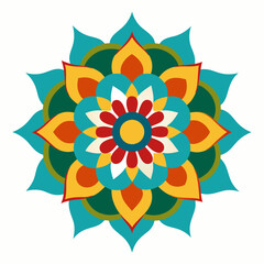 Symmetrical Indian Mandala Vector Design.