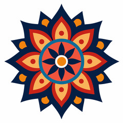 Symmetrical Indian Mandala Vector Design.
