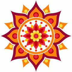 Symmetrical Indian Mandala Vector Design.