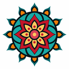 Symmetrical Indian Mandala Vector Design.