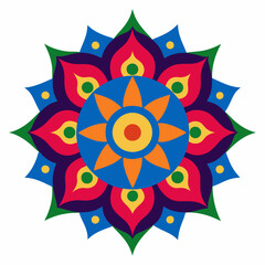 Symmetrical Indian Mandala Vector Design.