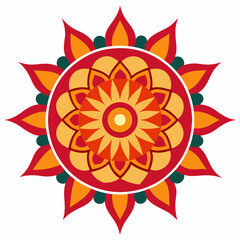 Symmetrical Indian Mandala Vector Design.