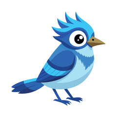 Print cute blue jay bird vector