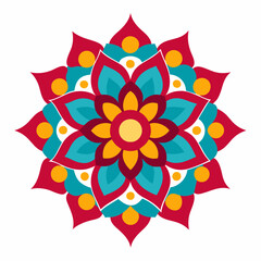 Symmetrical Indian Mandala Vector Design.
