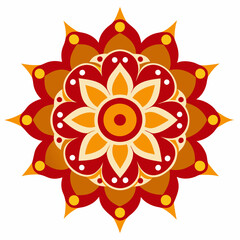 Symmetrical Indian Mandala Vector Design.