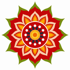 Symmetrical Indian Mandala Vector Design.