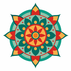 Symmetrical Indian Mandala Vector Design.