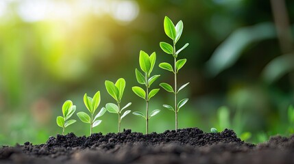 Growing plants in soil, representing growth and development.