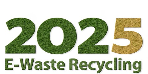Sustainable E-Waste Recycling for 2025 - A visually striking design emphasizing e-waste recycling with a focus on sustainability and environmental responsibility for the year 2025.