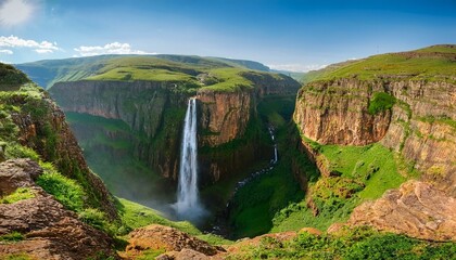 "Maletsunyane Falls: Africa’s Most Beautiful Waterfall Amidst Majestic Canyons"
