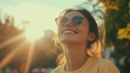 The Joyful Girl in Sunshine