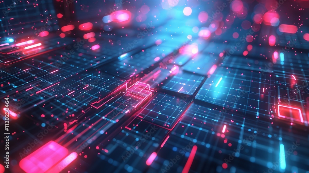 Aufkleber modern digital abstract 3d background. can be used in the description of network abilities, technolo