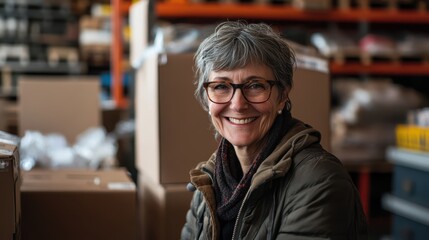 The Smiling Woman in Warehouse