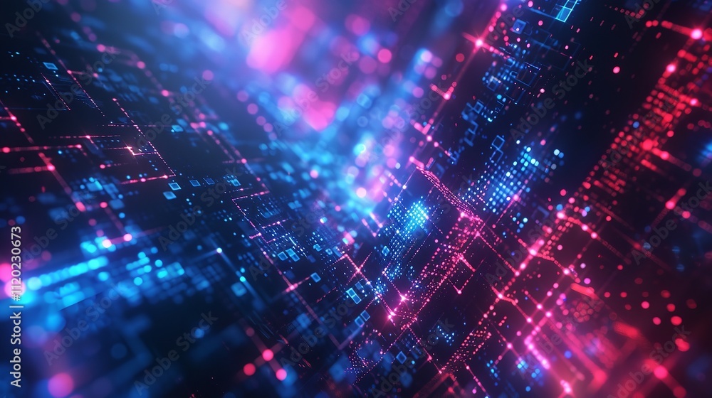 Poster modern digital abstract 3d background. can be used in the description of network abilities, technolo