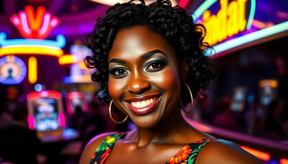 Female casino host greeting guests, ensuring an upscale casino experience
