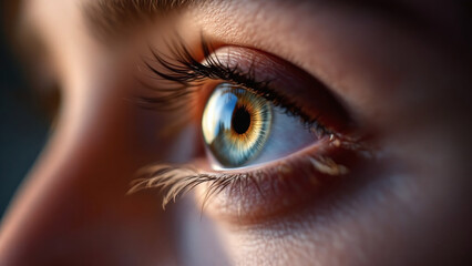 Fototapeta premium Close-Up of a Beautiful Eye with Stunning Colors and Details